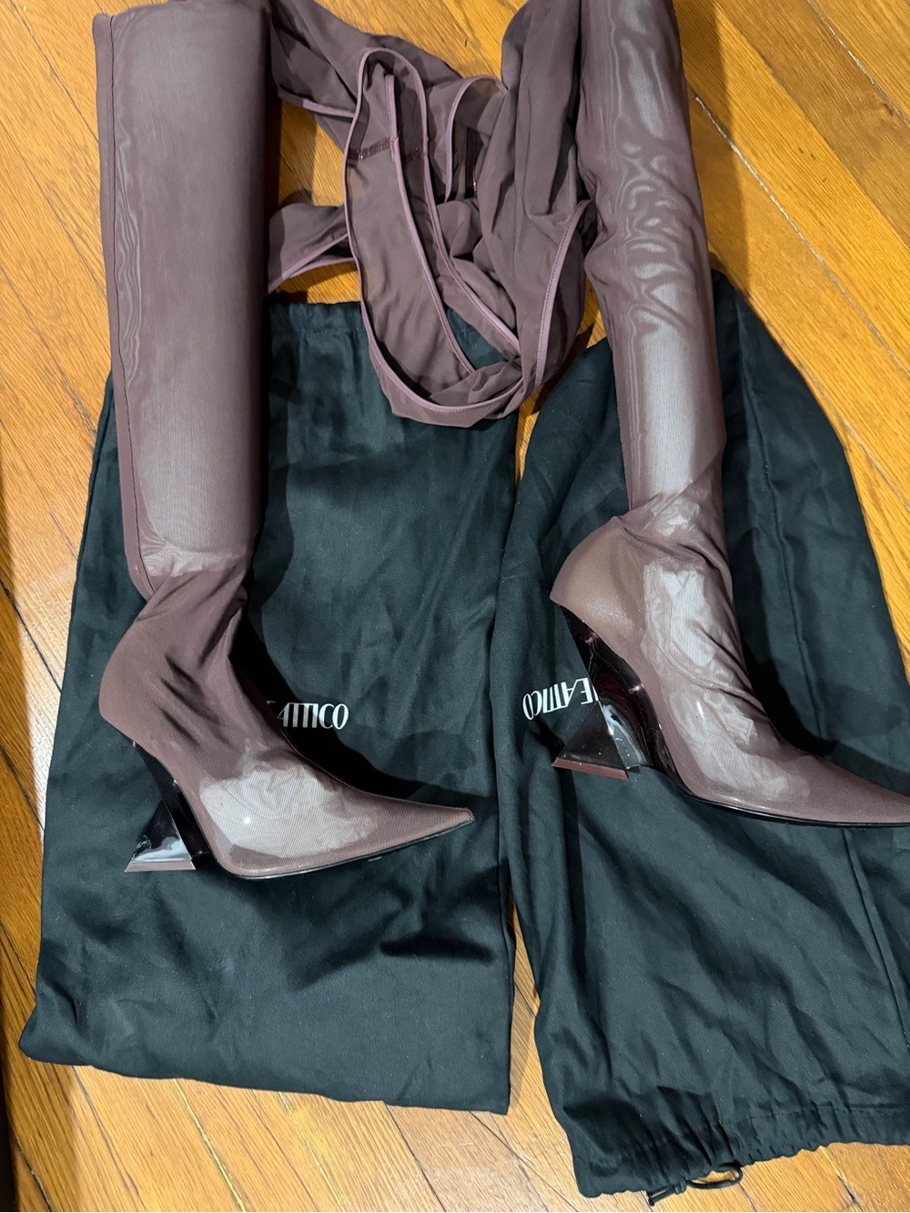 THE ATTICO Cheopissima Thigh High sheer Boot sz39
